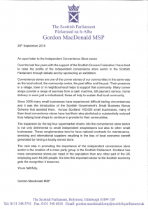 Open letter from Gordon MacDonald