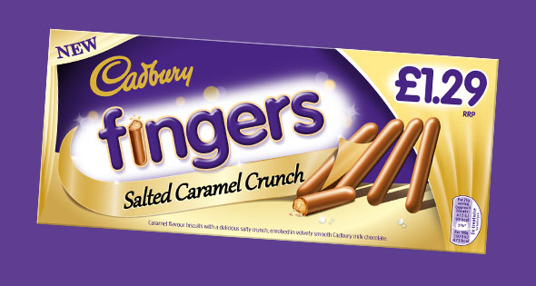 Box of Cadbury Fingers Salted Caramel Crunch