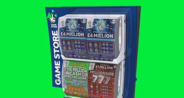 New style National Lottery Scratchcard dispenser