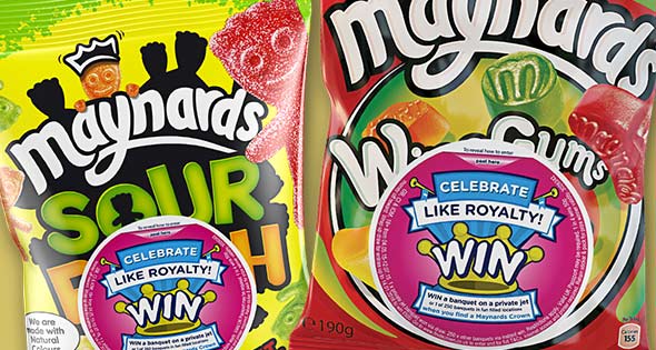 Promotional packs of Maynards Wine Gums and Sour Patch sweets