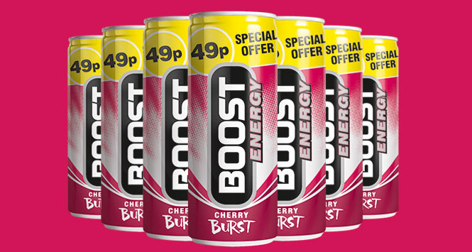 Cherry Burst flavour Boost energy drink