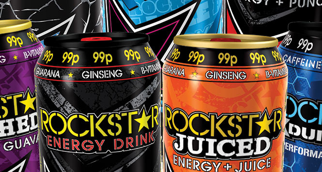 Price-marked packs of Rockstar Energy Drink