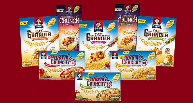 Quaker Oats' range of granola products