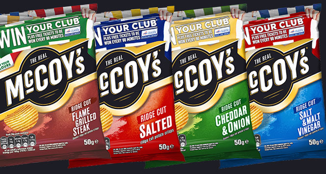 McCoy's 'Win your club' badged crisps