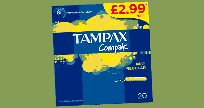 Tampax Compak pricemarked pack