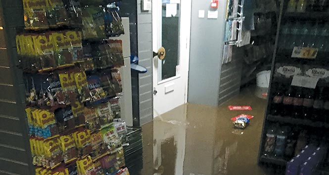 The water level in Pricekracker made it impossible for Sandy and Anne to escape, leaving them stranded in the upstairs office for four hours.