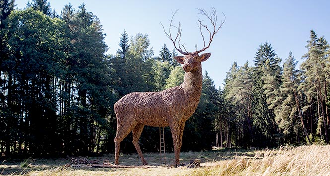 Extremely large stag statue