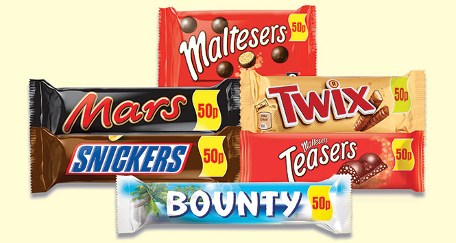 Pricemarked chocolate bars