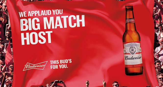 Budweiser banner at football match