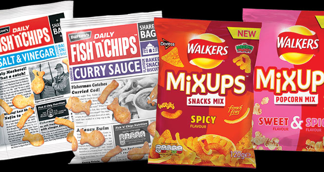 Burton's Fish n Chips and Walkers Mix Ups