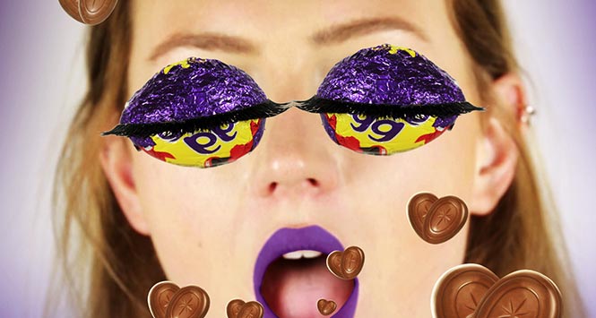 Portrait shot using Creme Egg Snapchat filter
