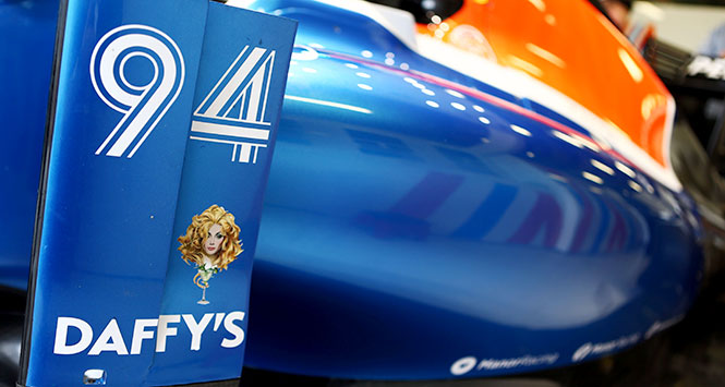 Manor Racing formula 1 car with Daffy's logo