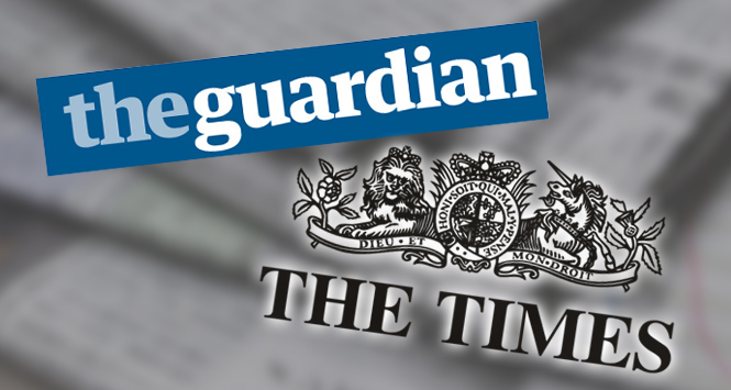 Times and Guardian logos