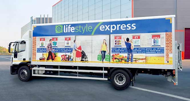 Lifestyle Express branded lorry