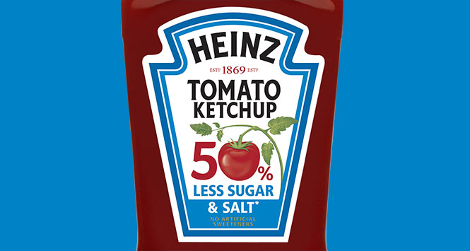Heinz Tomato Ketchup 50% less sugar and salt