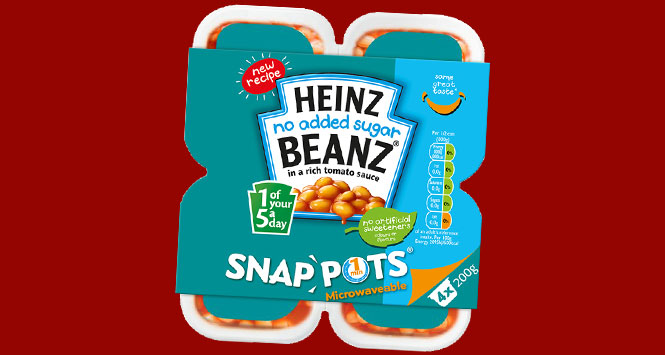 Heinz Beanz No Added Sugar snap pots