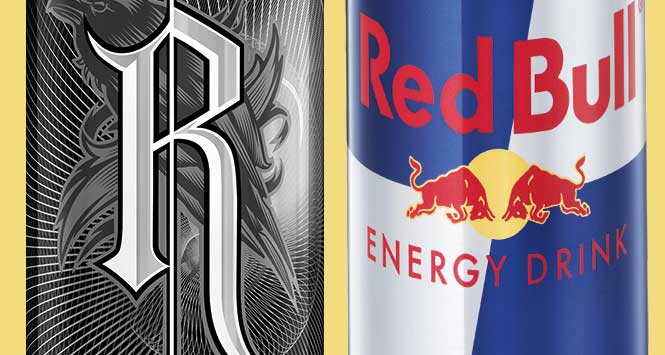 Relentless and Red Bull energy drinks