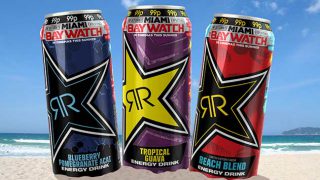 Rockstar's Baywatch promotion cans