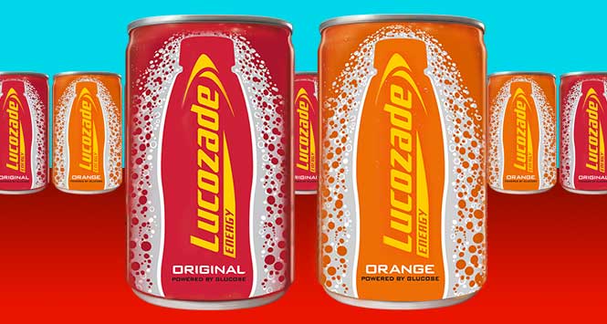 Lucozade Energy sample cans