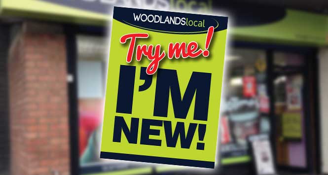 Woodlands Local 'Try me I'm new' shelf talker