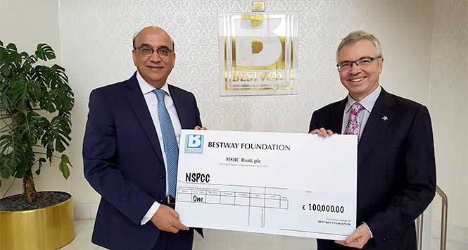 Zameer Choudrey, Bestway Group with Peter Wanless, NSPCC