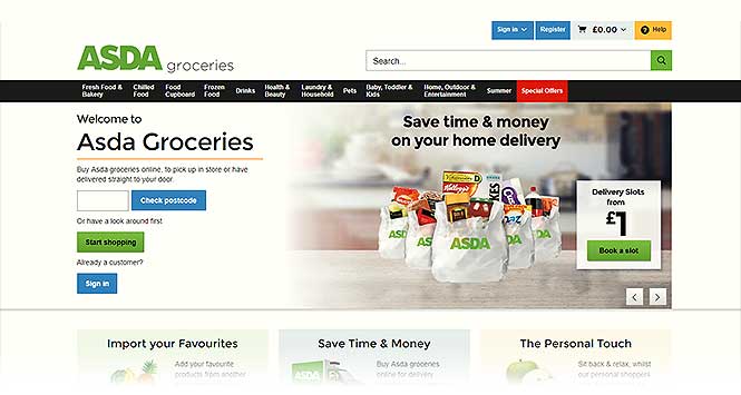 online grocery shopping with Asda