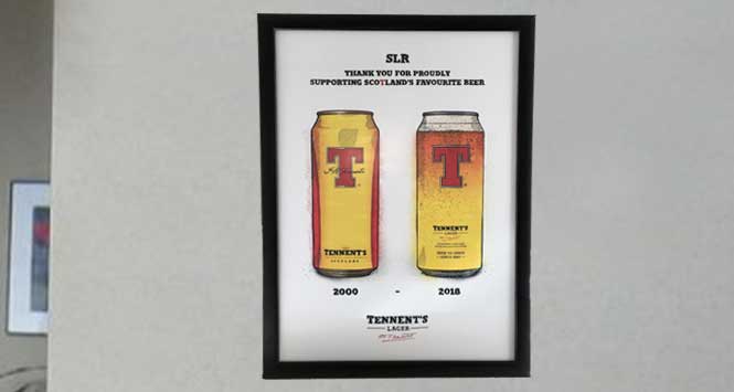Tennent's Lager framed print