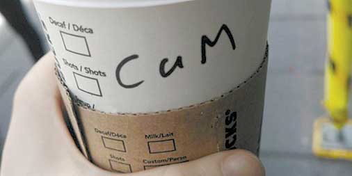 Starbucks cup of cum