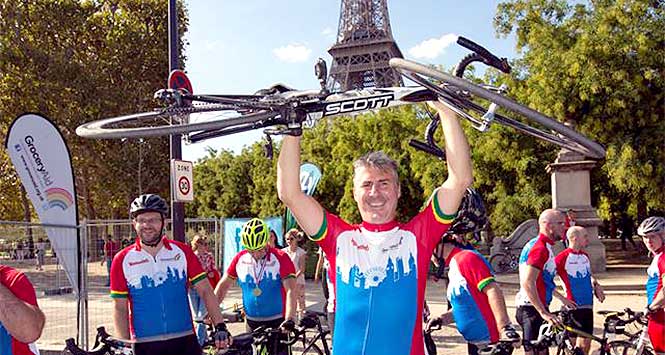 groceryaid London to Paris cyclist
