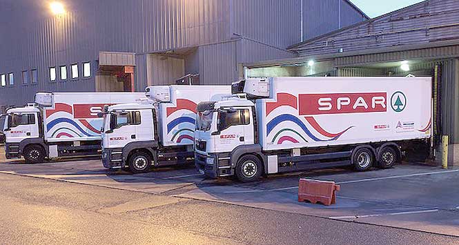 Spar lorry with European Athletics branding