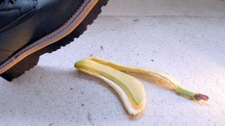 slipping on banana skin