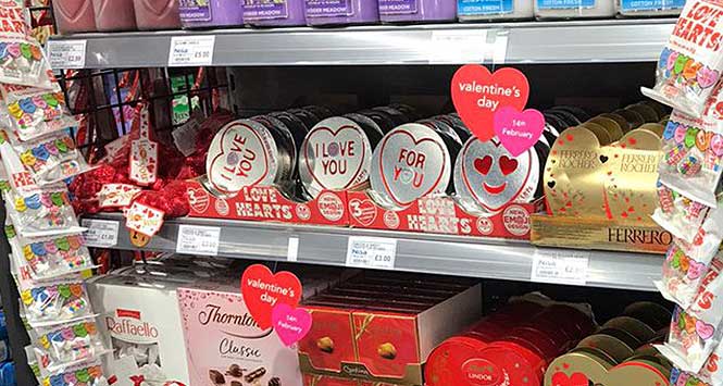 Nisa Valentine's Day aisle-end display
