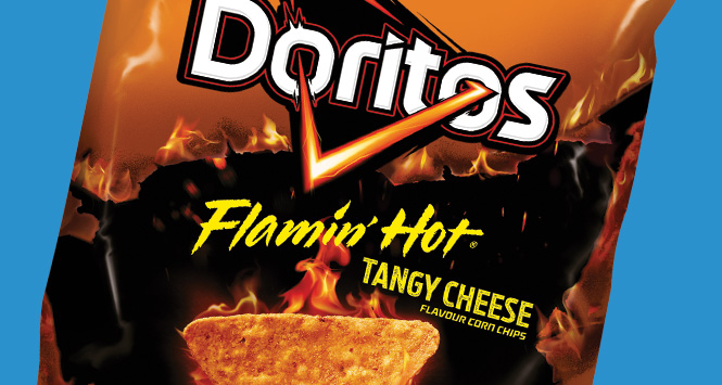Flamin hot tangy cheese doritos
