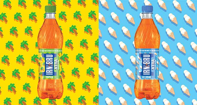 Tropical and Ice Cream flavour Irn-Bru Xtra