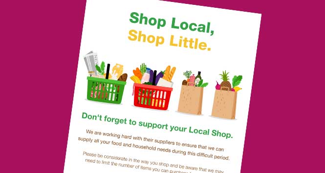 'shop local, shop little' poster