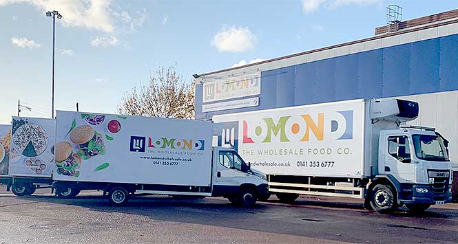 Lomond - the Wholesale Food Co lorries