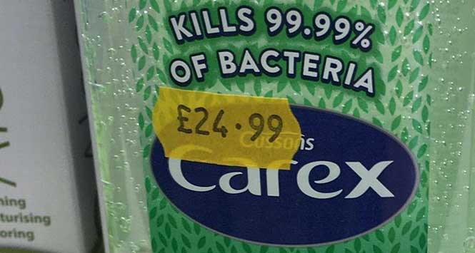 Bottle of Carex priced at £24.99