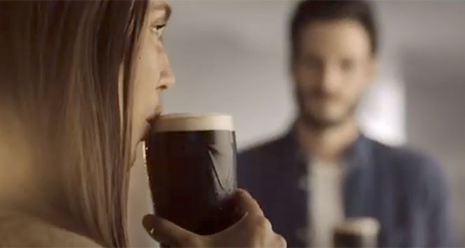 Drinking Guinness