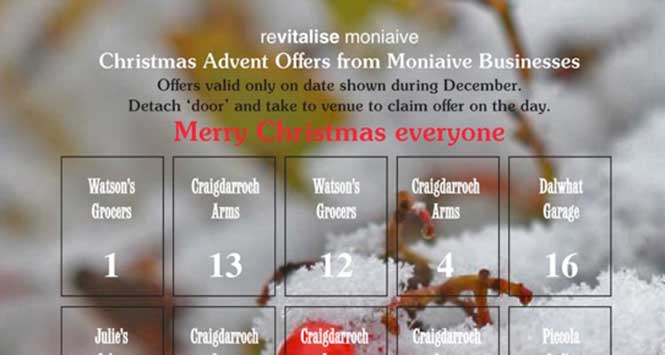 Moniave local businesses' advent calendar