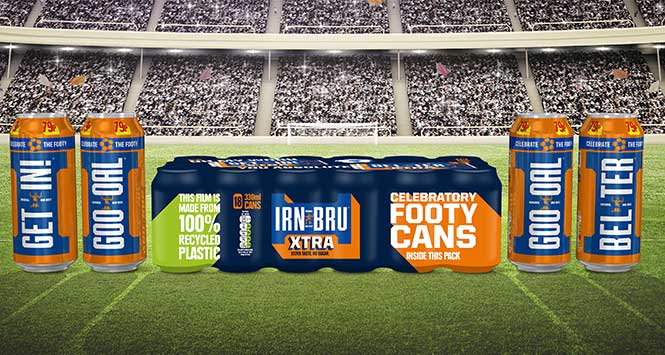 Irn Bru footy cans