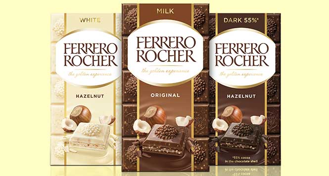 Ferrero Rocher chocolate tablet bars