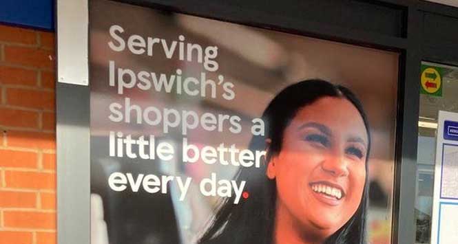 'Serving Ipswich's shoppers' poster
