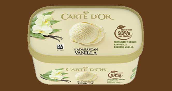 Carte D'Or ice cream in paper tub