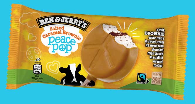 Ben & Jerry's Salted Caramel Brownie Peace Pop