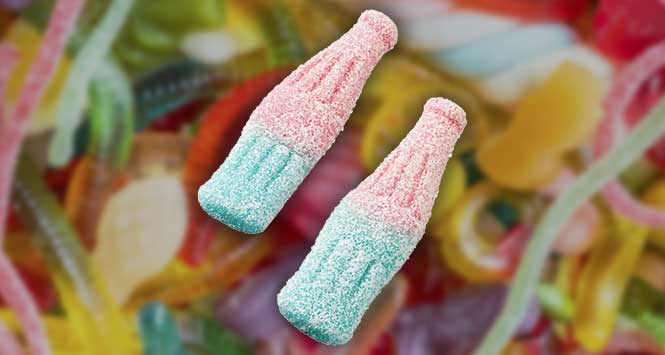 Fizzy bubblegum bottles