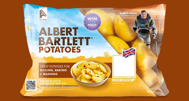 Albert Barlett potatoes with Buzz Lightyear promotion