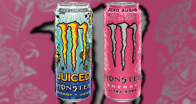 Monster Juiced Aussie Lemonade and Monster Ultra Rosa