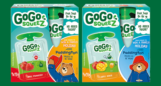 GoGo squeeZ Paddington promotional packs