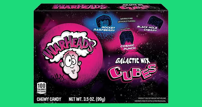Warheads Galactic Mix Cubes Theatre Box