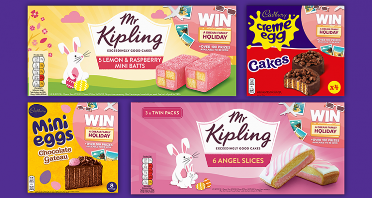 Mr Kipling and Cadbury Easter cakes